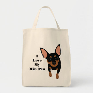 Tote Eu amo meu bolsa do cão do Pin do minuto (o PIN