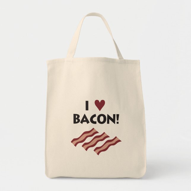 Tote Eu amo o bacon - o bolsa (Frente)