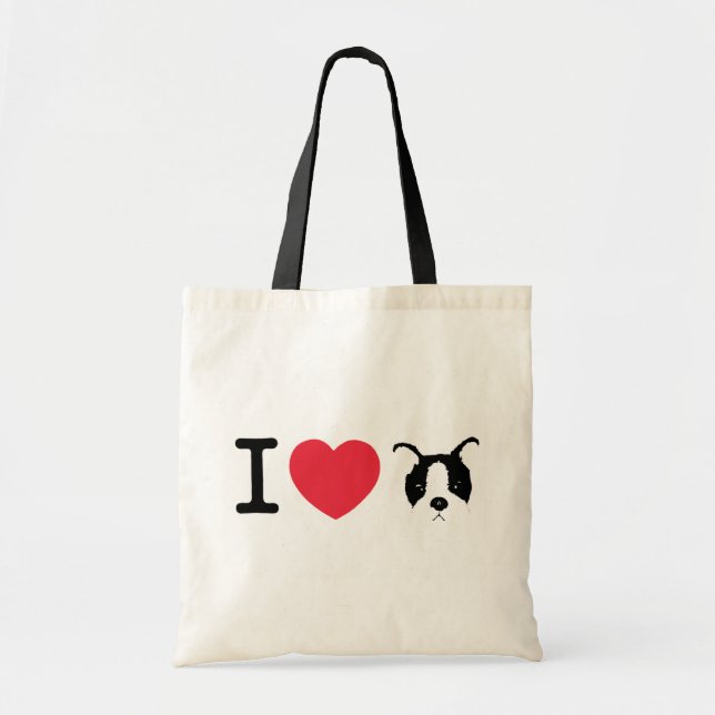 Tote Eu amo o bolsa do filhote de cachorro (Frente)