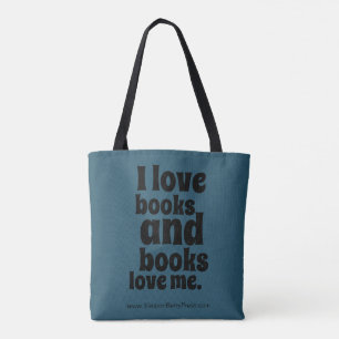 Tote Eu amo o bolsa dos livros (a cerceta escura)