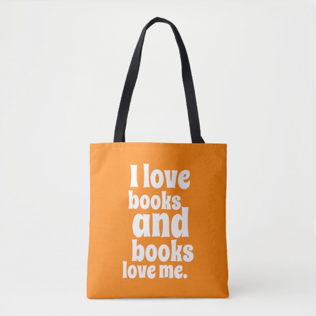 Tote Eu amo o bolsa dos livros (a cúrcuma) (Frente)