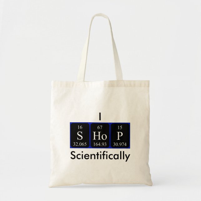 Tote Eu Compro cientificamente a mesa de uma bolsa (Frente)