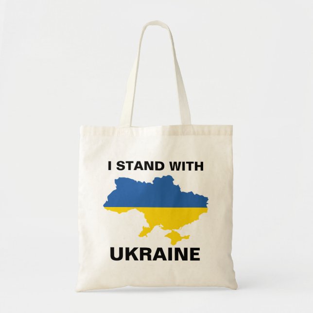 Tote Eu fico com a Ucrânia Flag e Map Bolsa B (Frente)
