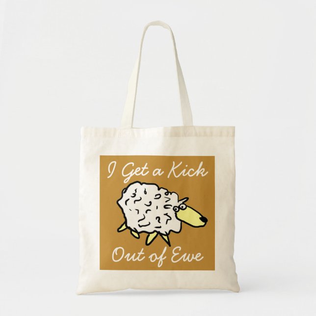 Tote "Eu fico louco com ovelha" Bolsa de Projetos de Ma (Frente)