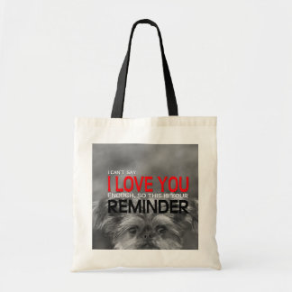 Tote Eu te amo o bolsa do filhote de cachorro de