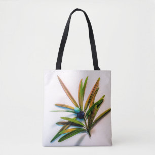 Tote Evergreen Sprig com Berries Bolsa