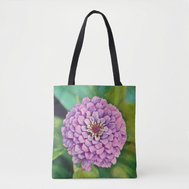 Tote Faith Pom-Pom Zinnia Flower Bolsa (Frente)