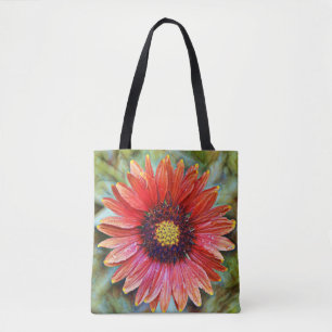 Tote Faith Red Wildflower Art Bolsa