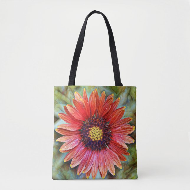 Tote Faith Red Wildflower Art Bolsa (Frente)