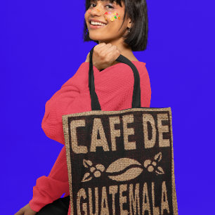 TOTE FAUX BURLAP COFFEE BAG PURSE BOLSA