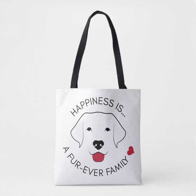 Tote "Felicidade é..." Bolsa preto e branco (Frente)