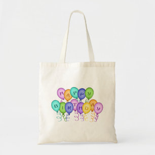 Tote Feliz Bolsa de canvas dos Balões de Aniversário