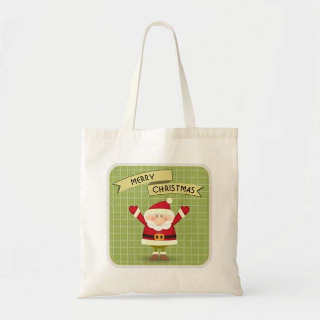 Tote Feliz Bolsa de Papai noel de Natal (Frente)