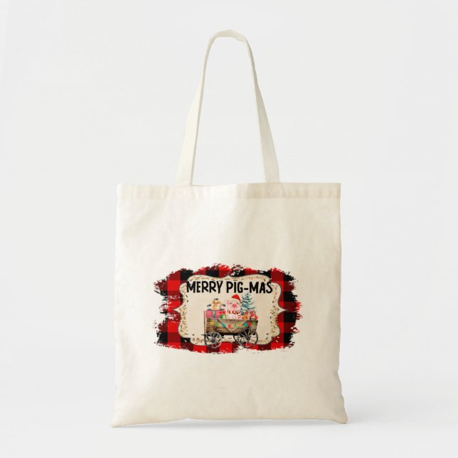 Tote Feliz Bolsa de Porco de Natal (Frente)