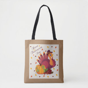Tote Feliz Dia de Ação de Graças Bolsa da Turquia