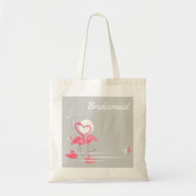 Tote Flamingo Love Side Bridesmaid bolsa (Frente)