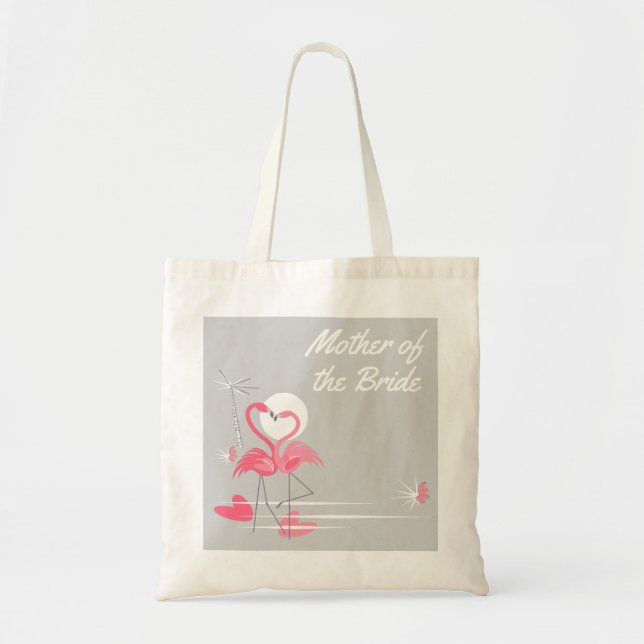 Tote Flamingo Love Side Mãe da bolsa do orçamento noivo (Frente)