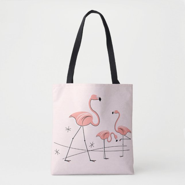 Tote Flamingos Rosa Trio 2 por todo o bolsa (Frente)