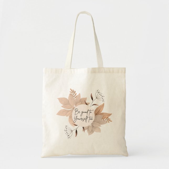 Tote Flor e simples etiqueta Bolsa de compras (Frente)
