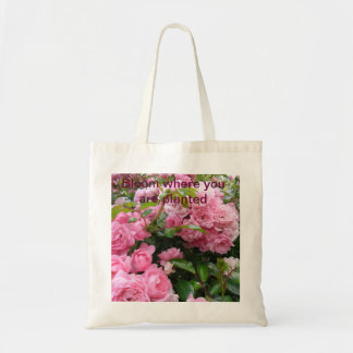 Tote Flor onde você é o bolsa cor-de-rosa plantado