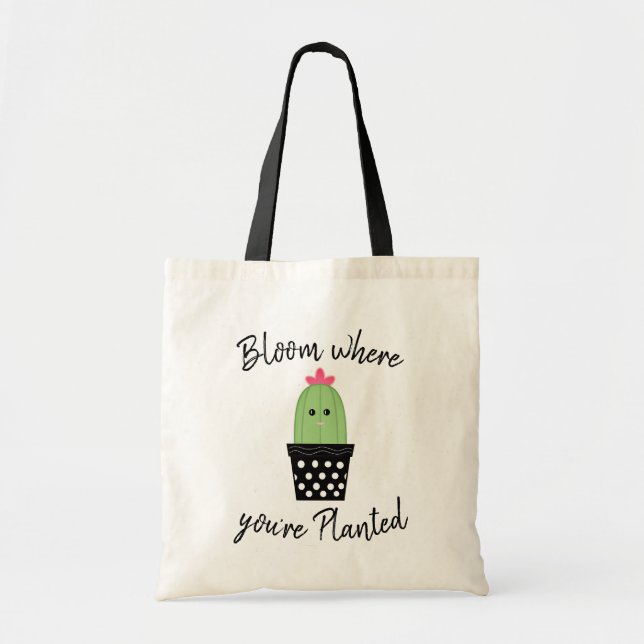 Tote Flor onde você é o bolsa plantado do cacto (Frente)