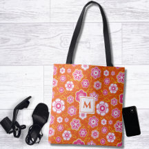 Floral Bandana Impressão Monograma Bolsa