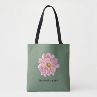 Tote floral em verde sage 