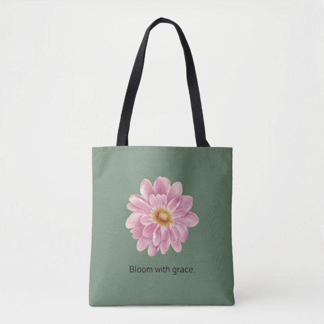 Tote floral em verde sage  (Frente)
