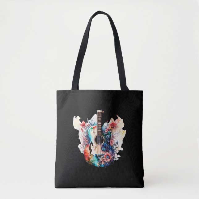 Tote Floral Guitar Bolsa (Frente)