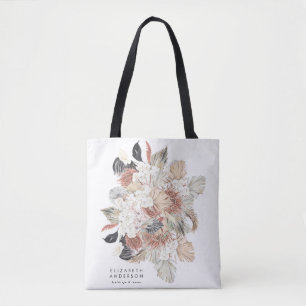 Tote Floral Ultra Bolsa de Grama Pampas Branco Premium