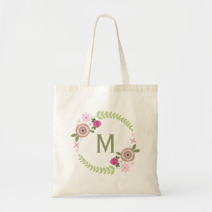 Tote Floral Wreath Monograma Bolsa