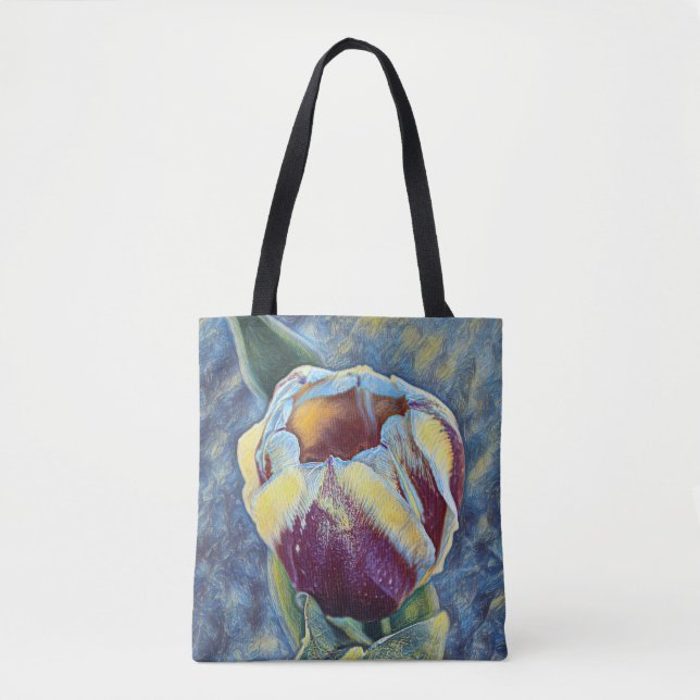 Tote Flores de Faith Psalm Tulip Bolsa (Frente)