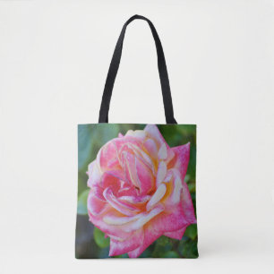 Tote Flores de Fé Rejovem o Bolsa de Padrão Rosa