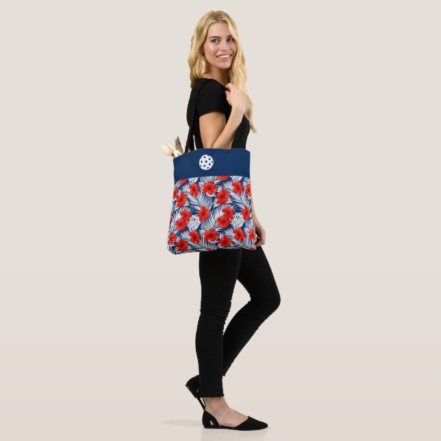 Tote Flores de Hibisco Azul Branco bolsa (No(a) Modelo)