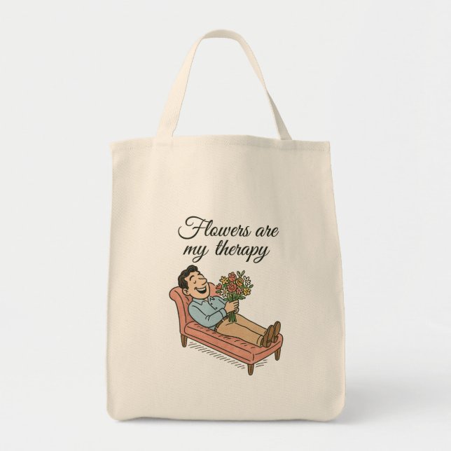 Tote Flores São Minha Bolsa De Tota Premium Em Terapia (Frente)