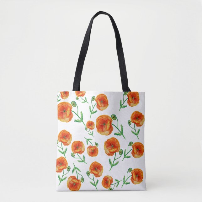 Tote Flores Vermelhas Poppy Bolsa (Frente)