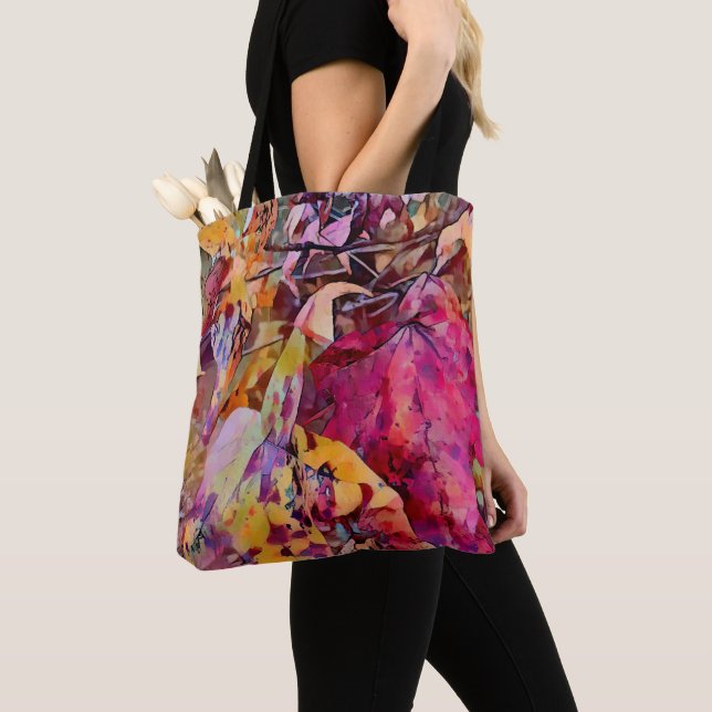 Tote Folhas de queda transformadas em Bolsa de aquarela (Close Up)