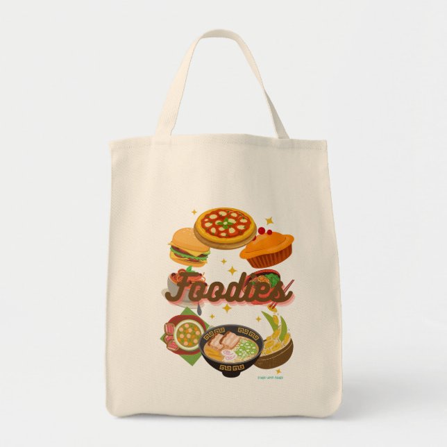 Tote Foodies Grocery Bolsa de Hags com Nags (Frente)