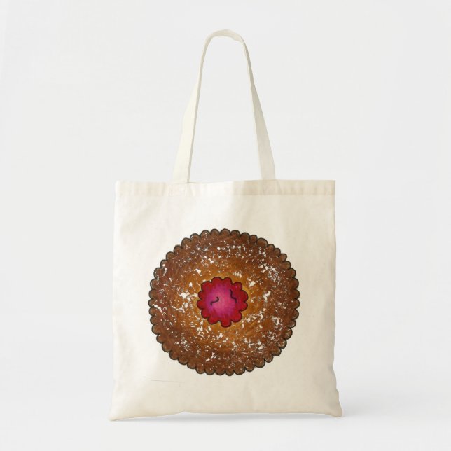 Tote Framboesa Linzer Torte Bolsa de Biscoito de Natal (Frente)