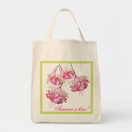 Tote Fuchsias exóticas em um Bolsa de Grocery