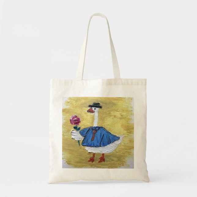 Tote Ganso encantador com camisa azul com Bolsa Rosa (Frente)