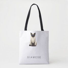 Tote Gata Siamesa Geométrica Minimalista de Duas F