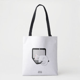 Tote Gato Branco Dormindo no Bolsa Laptop