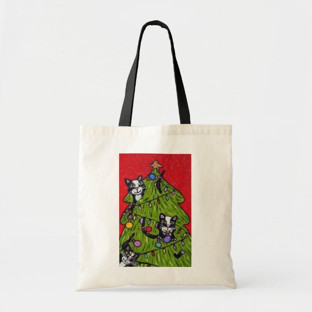 Tote Gatos na Bolsa da Árvore de Natal (Frente)