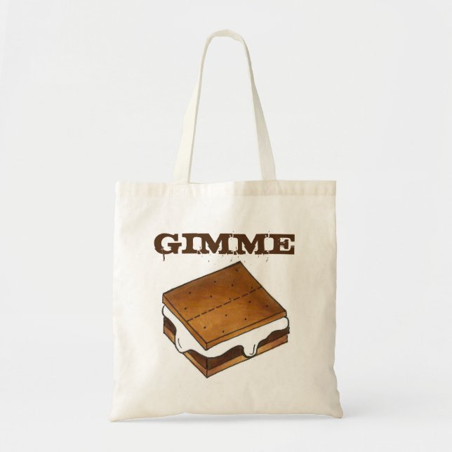 Tote Gimme S. more Campfire Marshmallow Smores Bolsa (Frente)