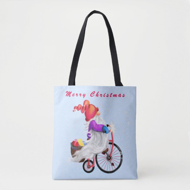 Tote Gnomo com a bolsa de Natal de Bike (Frente)