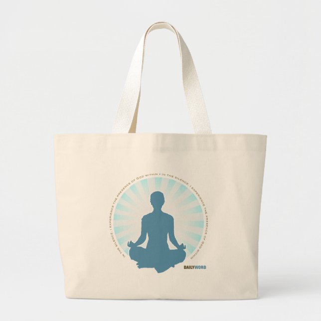 Tote Grande "A bolsa de canvas DIÁRIA da paz interna" de WORD® (Frente)