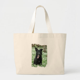 Tote Grande A bolsa de canvas preta do pastor