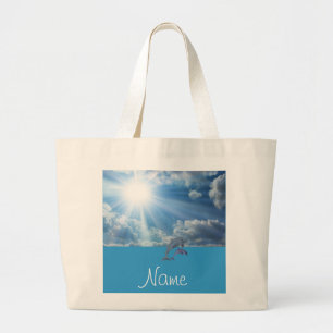 Tote Grande A bolsa de praia personalizada do golfinho