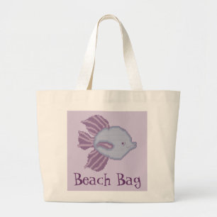 Tote Grande A bolsa de praia tropical roxa e violeta dos